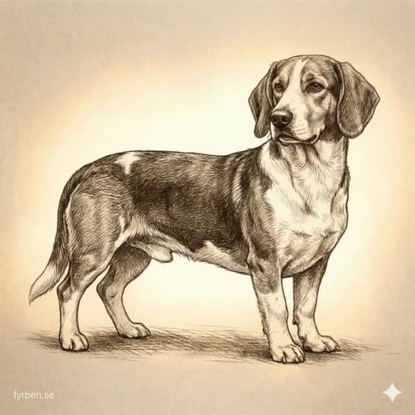 Drever - en svensk jakthund med kort päls och hängande öron