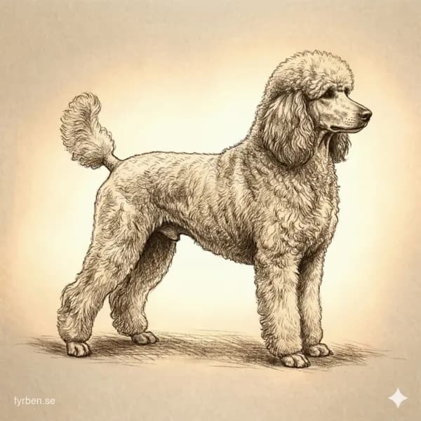 Pudel - en intelligent och elegant hund med lockig päls