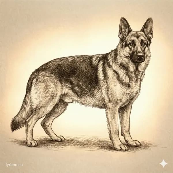 Tysk schäferhund - en intelligent och lojal arbetshund med kraftfull byggnad