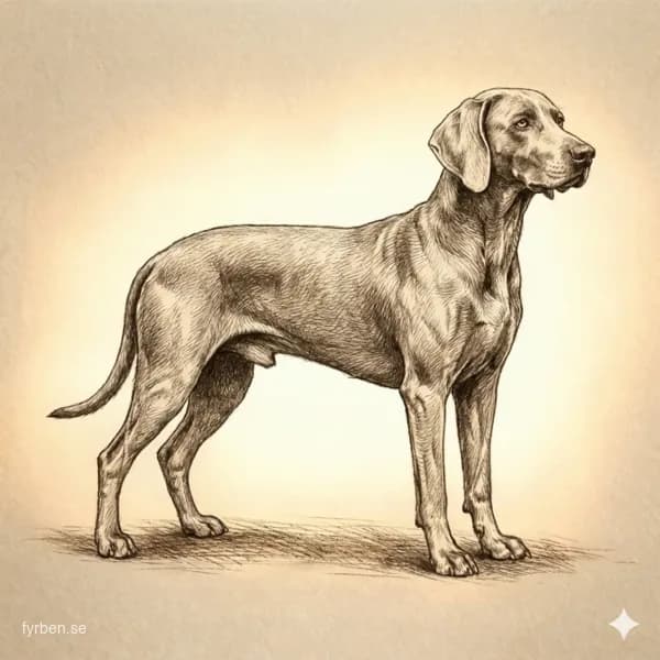 Weimaraner - en elegant silvergrå jakthund med karakteristiska bärnstensfärgade ögon